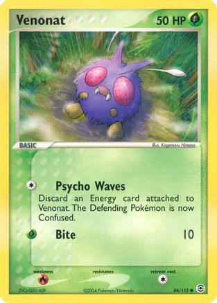 Venonat 84/112 - FireRed & LeafGreen Reverse Holofoil