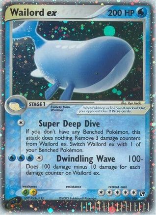 Wailord ex 100/100 - Sandstorm Holofoil