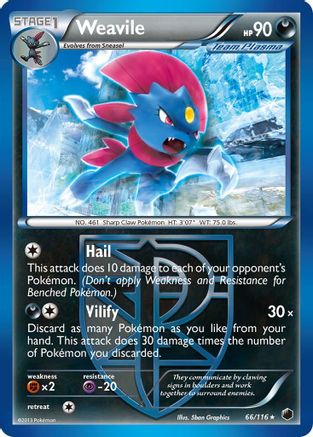 Weavile 66/116 - Plasma Freeze Reverse Holofoil