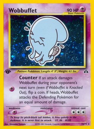 Wobbuffet 16/75 - Neo Discovery 1st Edition Holofoil