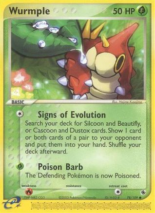 Wurmple 78/109 - Ruby and Sapphire Reverse Holofoil