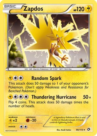 Zapdos 46/113 - Legendary Treasures Holofoil