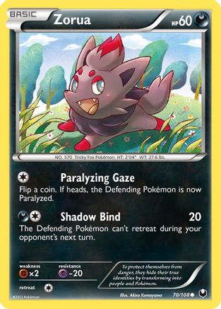 Zorua 70/108 - Dark Explorers Reverse Holofoil