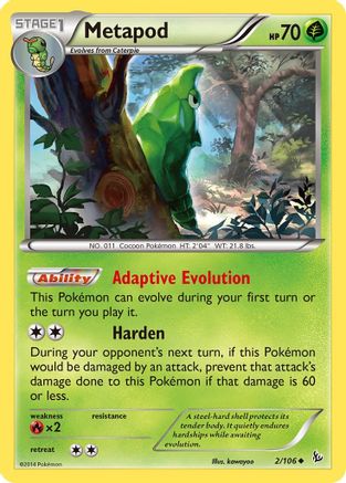 Metapod 2/106 - Flashfire Reverse Holofoil