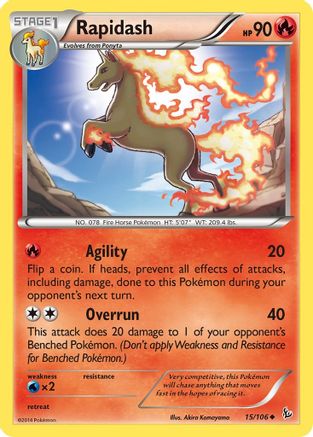 Rapidash 15/106 - Flashfire Reverse Holofoil