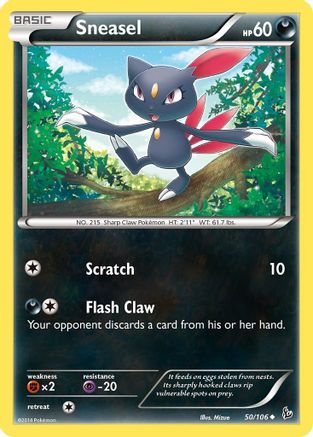 Sneasel (50) 50/106 - XY  Flashfire Reverse Holofoil
