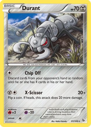 Durant 61/106 - XY  Flashfire Reverse Holofoil