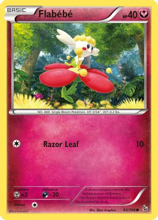 Flabébé 63/106 - Flashfire Reverse Holofoil