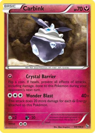 Carbink 68/106 - XY  Flashfire Holofoil
