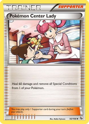 Pokemon Center Lady 93/106 - XY  Flashfire Reverse Holofoil