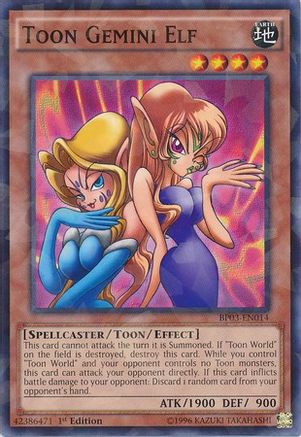 Toon Gemini Elf (Shatterfoil) (BP03-EN014) - Battle Pack 3: Monster League 1st Edition