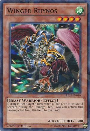 Winged Rhynos (Shatterfoil) (BP03-EN030) - Battle Pack 3: Monster League 1st Edition