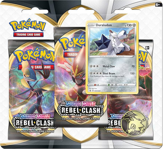 POKEMON Sword and Shield Rebel Clash 3 Pack Blister (Duraludon) (w)