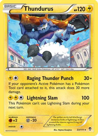 Thundurus 33/111 - Furious Fists Reverse Holofoil