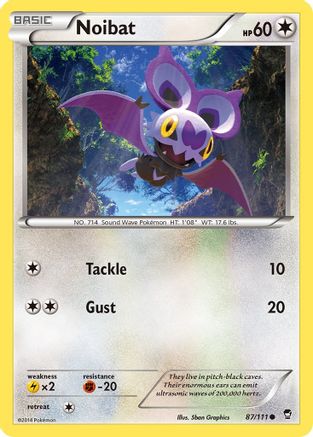 Noibat 87/111 - XY  Furious Fists Reverse Holofoil