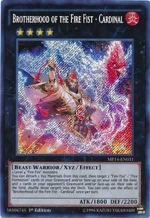 Brotherhood of the Fire Fist - Cardinal (MP14-EN031) - 2014 Mega-Tins Mega Pack 1st Edition
