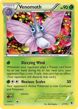 Venomoth 2/119 - Phantom Forces Reverse Holofoil