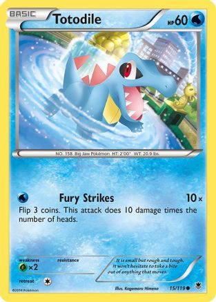 Totodile 15/119 - XY  Phantom Forces Reverse Holofoil