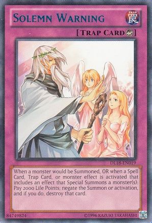 Solemn Warning (Blue) (DL18-EN019) - Duelist League Promo Unlimited