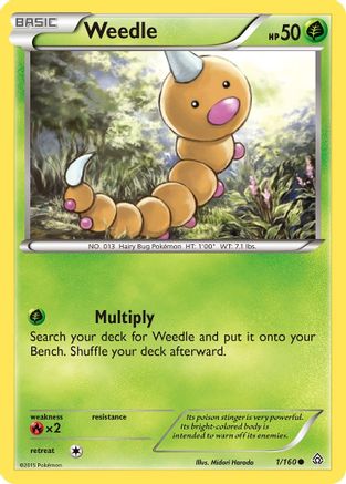 Weedle 1/160 - Primal Clash Reverse Holofoil