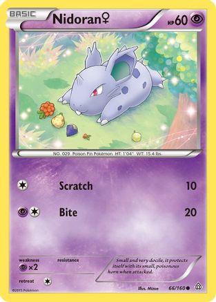 Nidoran (F) 66/160 - XY  Primal Clash Reverse Holofoil