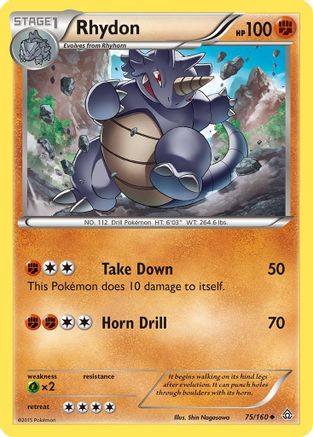 Rhydon 75/160 - Primal Clash Reverse Holofoil