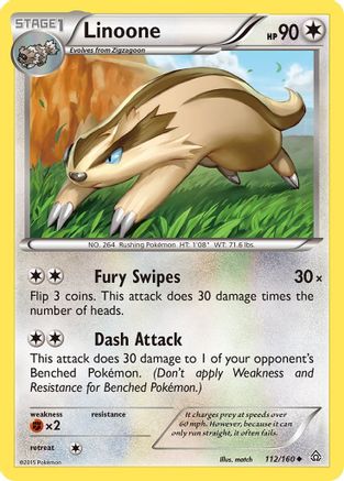 Linoone 112/160 - Primal Clash Reverse Holofoil