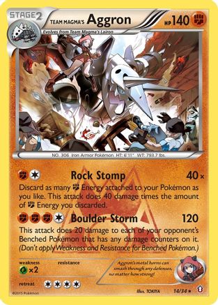 Team Magma's Aggron 14/34 - Double Crisis Holofoil