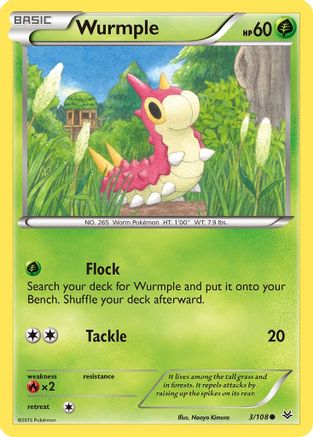 Wurmple 3/108 - Roaring Skies Reverse Holofoil