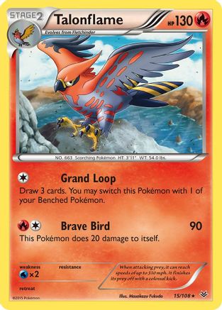 Talonflame 15/108 - Roaring Skies Reverse Holofoil