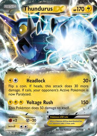 Thundurus EX 26/108 - XY  Roaring Skies Holofoil