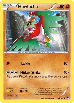 Hawlucha 39/108 - XY  Roaring Skies Reverse Holofoil