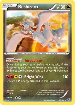 Reshiram 63/108 - XY  Roaring Skies Reverse Holofoil