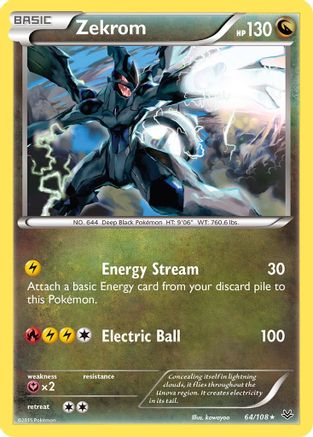 Zekrom 64/108 - XY  Roaring Skies Holofoil