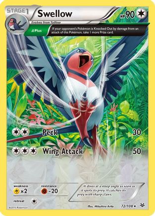 Swellow 72/108 - Roaring Skies Holofoil