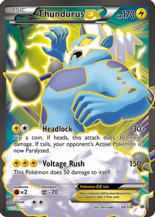Thundurus EX (98 Full Art) 98/108 - XY  Roaring Skies Holofoil