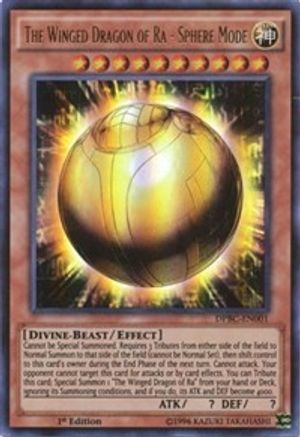 The Winged Dragon of Ra - Sphere Mode (DPBC-EN001) - Duelist Pack: Battle City 1st Edition