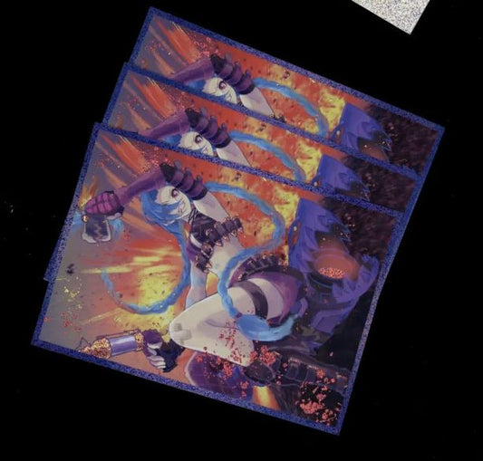 League of Legends Riftbound Jinx Sleeves (Crouching) 60ct Standard Size