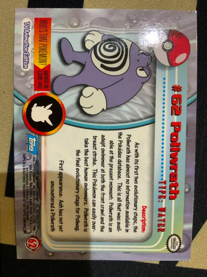 Topps Poliwrath #62 Holo Pokemon LP