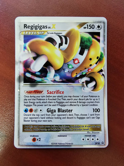Pokemon Regigigas LV.X - DP30 - Diamond and Pearl Promos VLOP Alignment Dot Error MISCUT