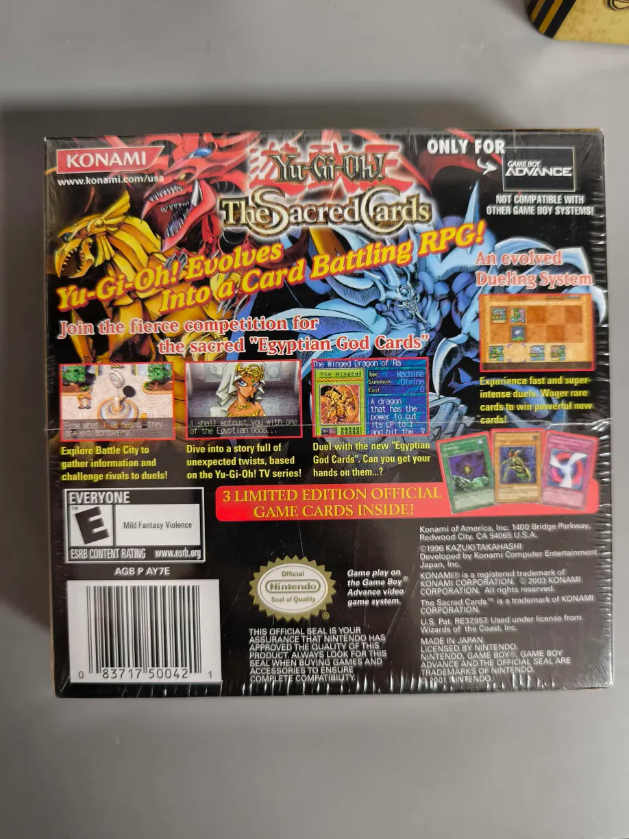 Sealed New Yugioh The Sacred Cards with 3 Cards Game Boy Advance GBA #1