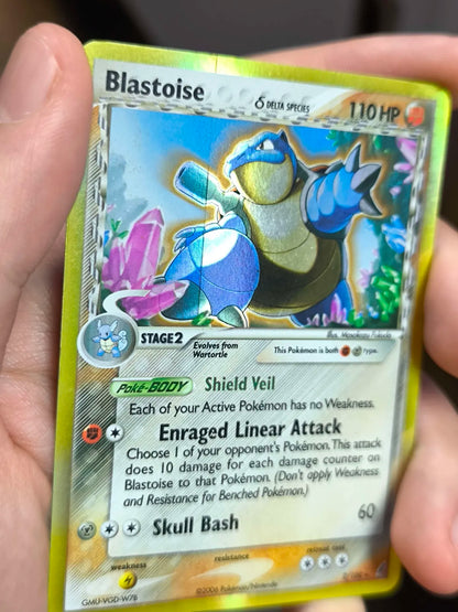 Blastoise δ 2/100 - Crystal Guardians Holofoil FOIL LINE ERROR MP