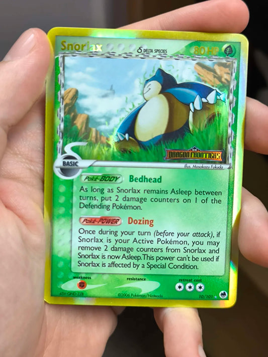 Snorlax δ 10/101 - Dragon Frontiers Reverse Holofoil FOIL LINE ERROR LP