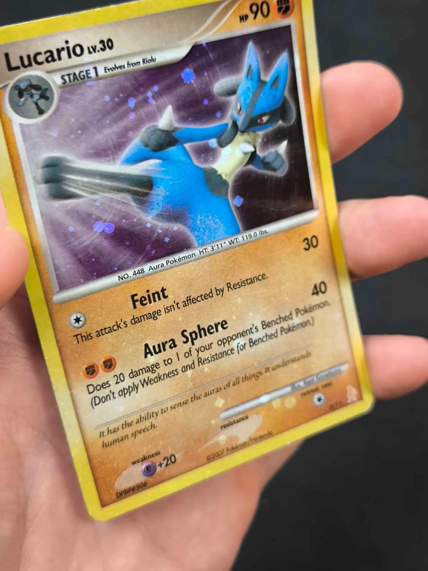 Pokemon Lucaio DPBP#506 3/11 Deck Promo Holo Rare HEAVY HOLO BLEED MP