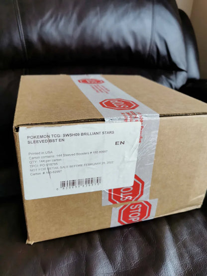 Pokemon Brilliant Stars Sleeved Booster Pack Case of 144