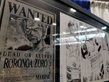 One Piece SEALED Zoro 1.5 Billion Manga Manuscript Replica Framed