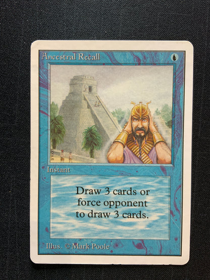 Magic The Gathering Ancestral Recall - Unlimited Edition (2ED) DMG