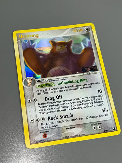 Ursaring 18/115 - Unseen Forces Reverse Holofoil LP FOIL LINE ERROR
