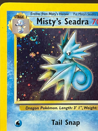 Misty's Seadra 9/132 - Gym Heroes Unlimited Holofoil SWIRL NM