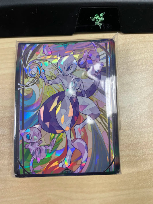 Pokemon Stained Glass Mewtwo Mew Sleeve 60ct Standard (Unofficial)